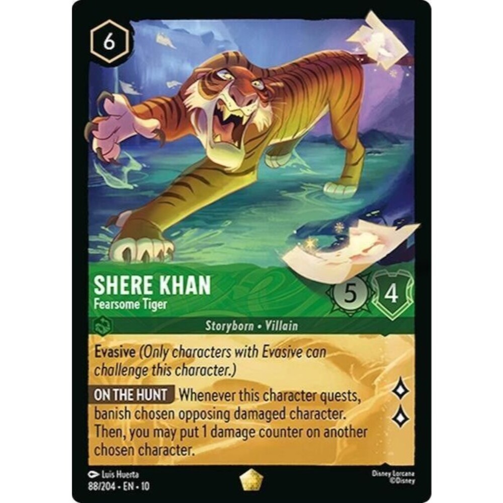Disney Lorcana - SHERE KHAN Fearsome Tiger - 88/204 Legendary Foil
